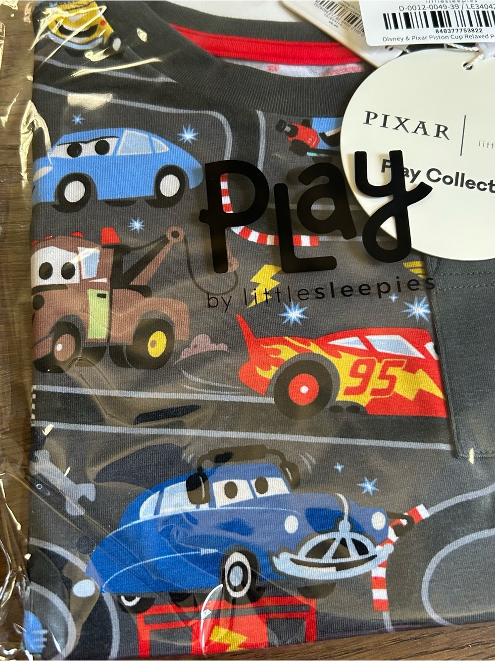Little Sleepies Disney & Pixar Cars Piston Cup Relaxed Pocket Tee 2T - Picture 3 of 6